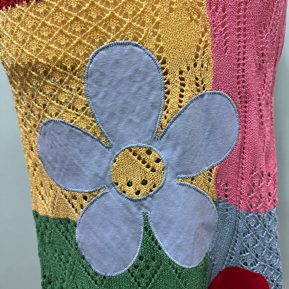 dELiA*s x Dolls Kill Daisy Dreams Crochet Patchwork Maxi Dress Y2K Small - Picture 5 of 9